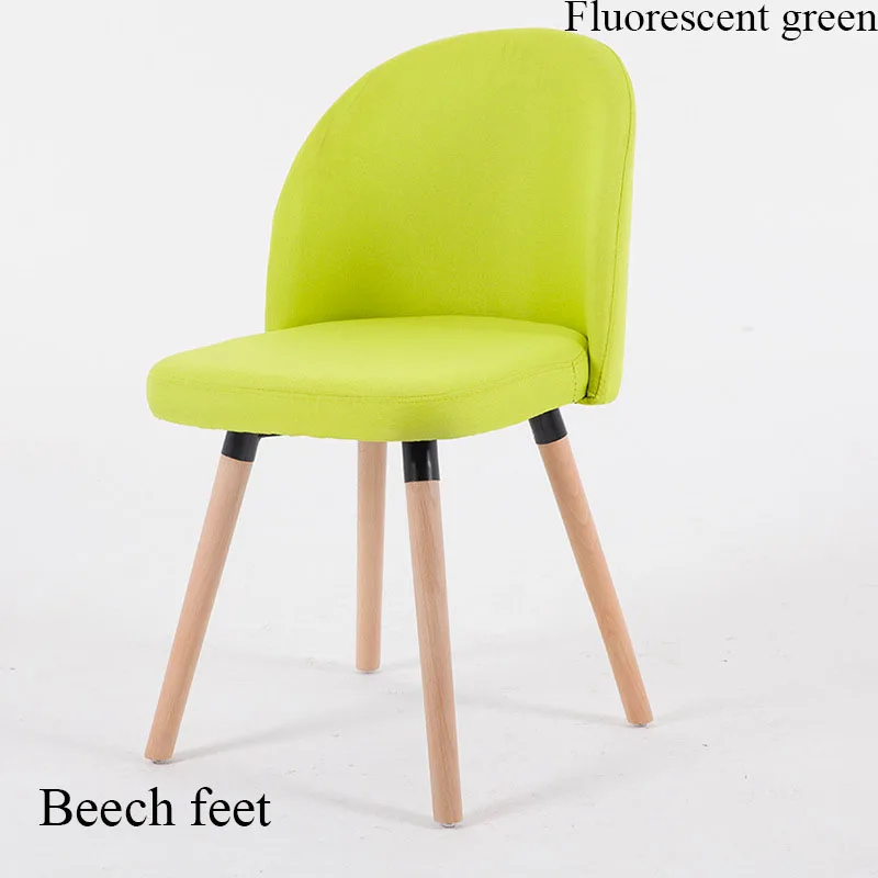 Beech feet Green1 Мебель из массива дерева, ресторан, применимый к стульям, Скандинавская Повседневная ткань, Situ к задней части минималистического кресла для встреч - Цвет: Beech feet Green1