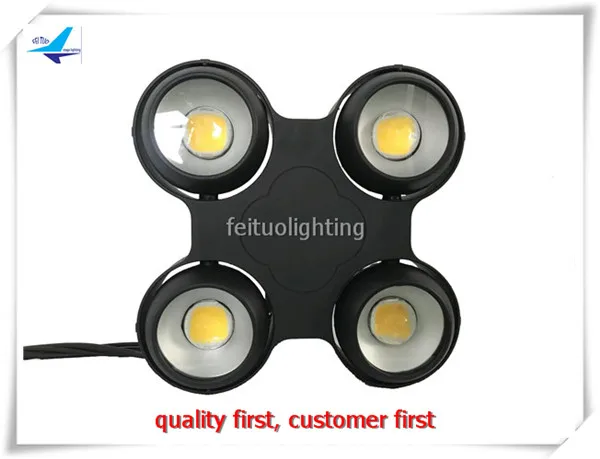 Открытый теплый белый 4x100 Вт Cob Led Blinder свет 4 глаза аудитория Dmx Свет Звук активная