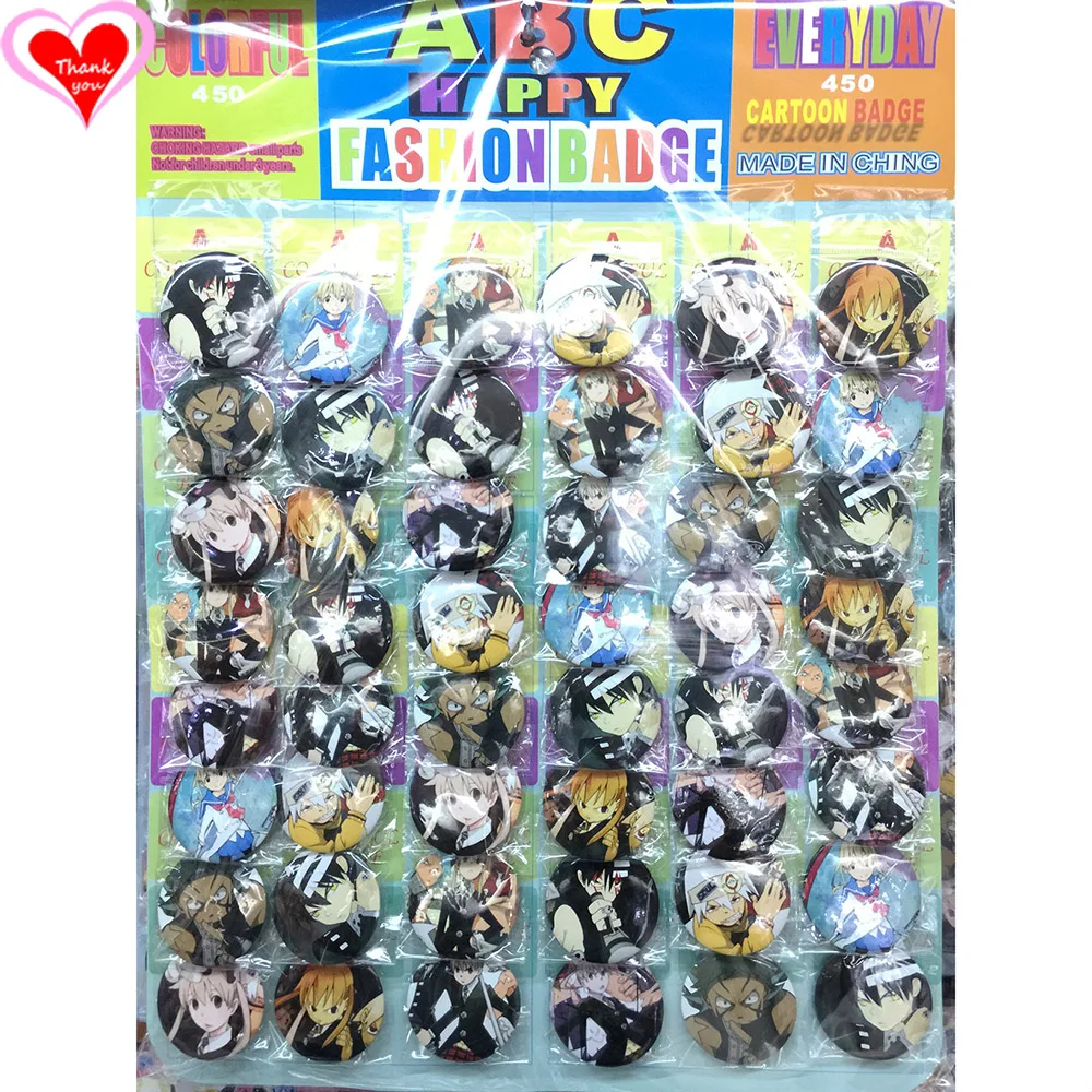 Брошь на булавке 45 мм 16/24/32/40/48 шт.|soul eater|brooch pins lottoy lot |