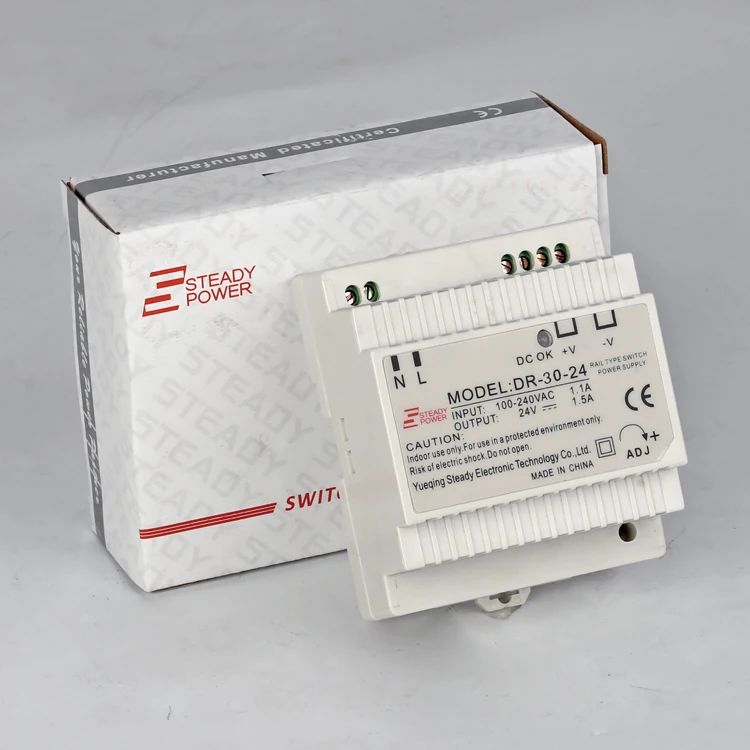 Пластиковый чехол DR-30-12 led переключатель 12 v 2.5a 30 w ac к dc dinrail источник питания Вт