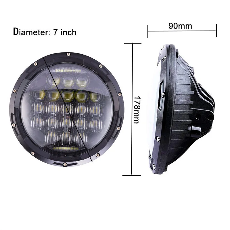 Хром 7 &quotHalo светодиодный фар с DRL Ангельские глазки для Hummer H1 H2 126W 5D H4 джипа Wrangler Jk