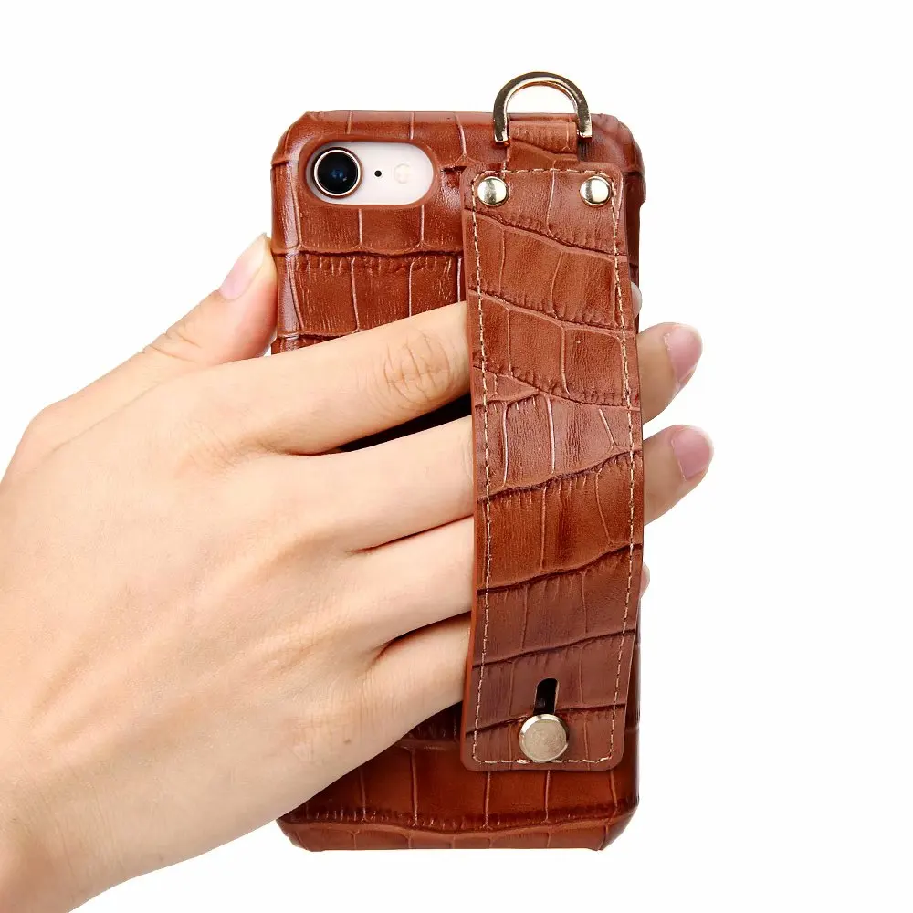 Роскошный чехол из натуральной кожи для iPhone XR XS Max X крокодиловой с петлей 6 6s 7 8 Plus