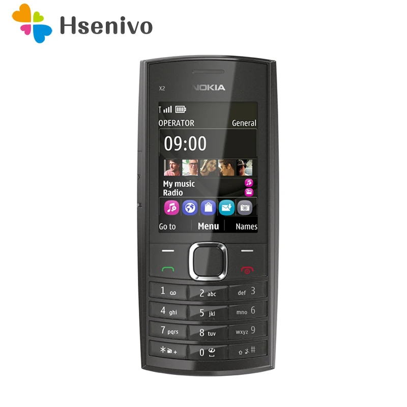 Nokia X2 02 отремонтированы Оригинальный разблокирована одножильный ОС симбиан Bluetooth