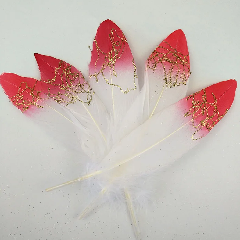 . 10 шт многоцветные в наборе, гусиные перья, домашняя Decoration15-20cm знаменитостей 6-8 дюймов, аксессуары, перья для свадебного украшения - Цвет: .