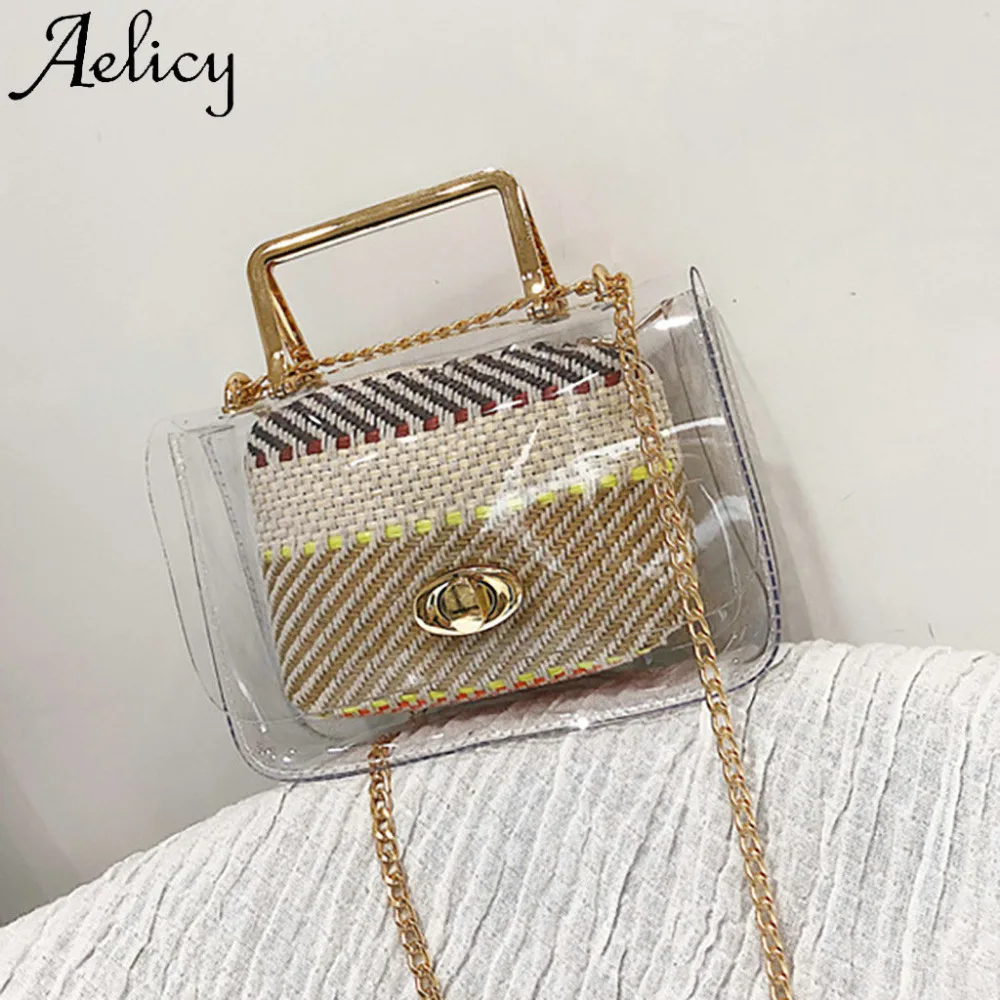 Женская сумка через плечо Aelicy прозрачная универсальная многофункциональная