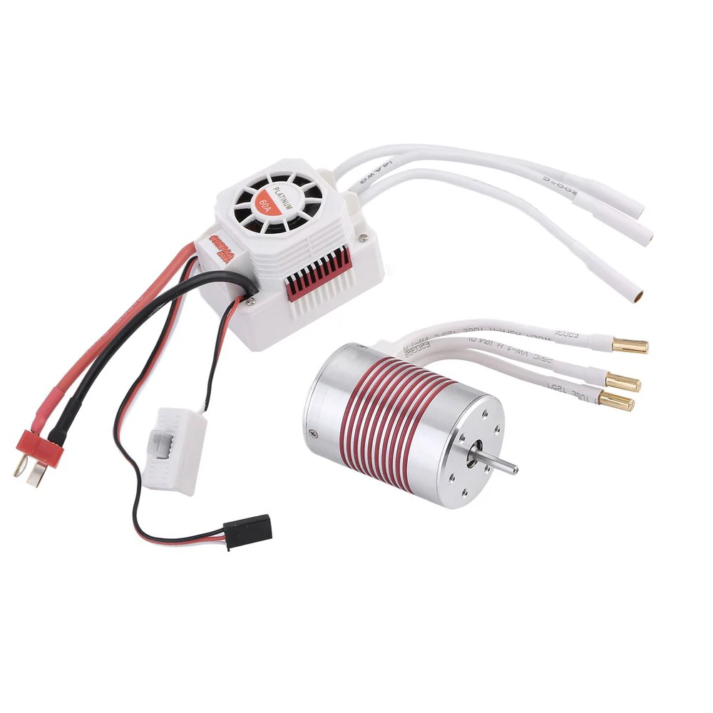Платиновый водонепроницаемый 3650 4300KV бесщеточный двигатель с 60A ESC комбо подходит