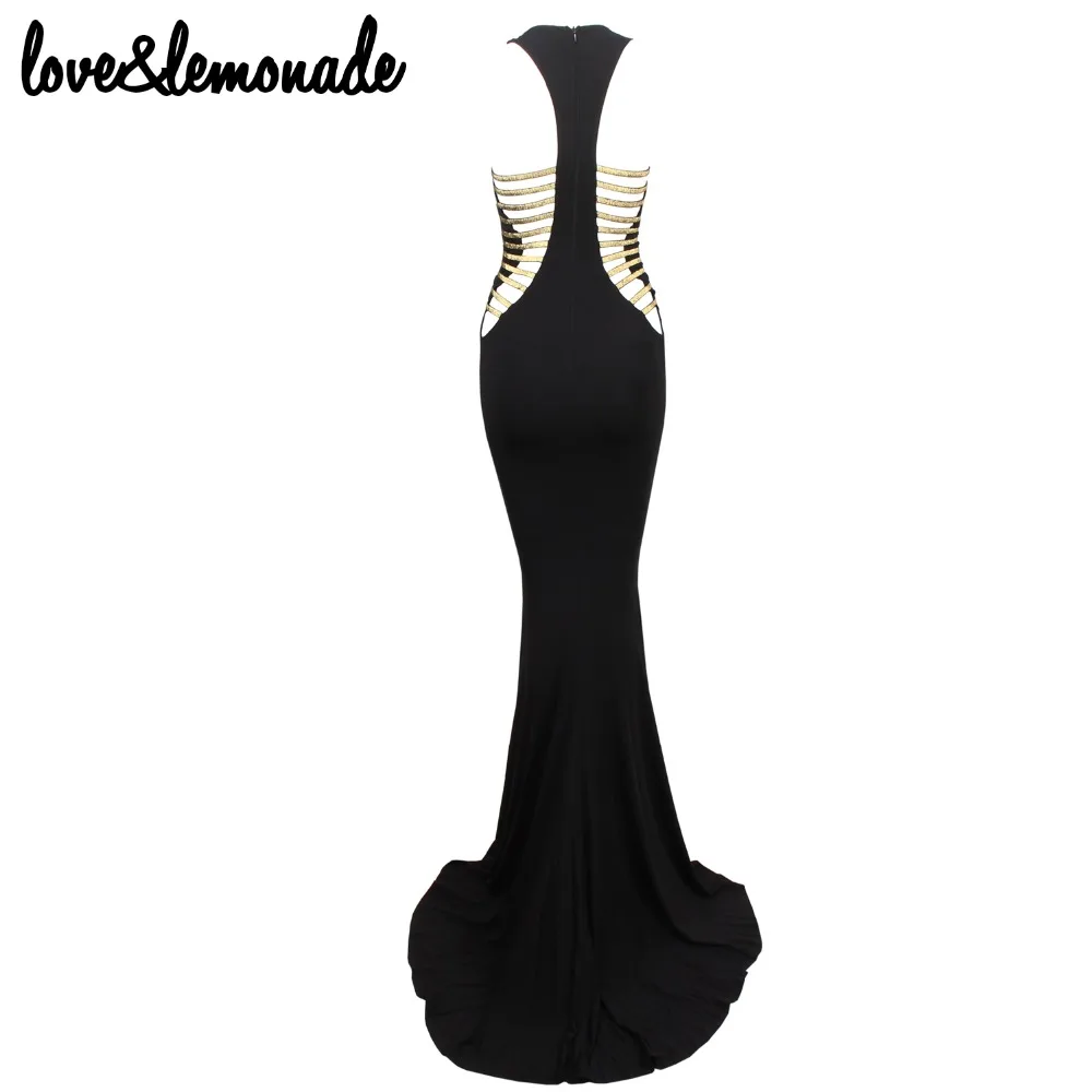 Love & Lemonade. Длинное черное платье с V образным вырезом и модель TB 9666|maxi dress|maxi dress