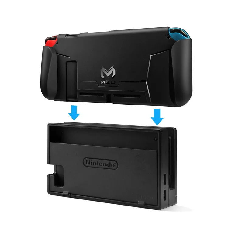 Nintend Switch Docking TPU Case Guard Outer Cover Protector Shell For Nintendoswitch NS Console Handle Grip w/ 4 Game Card Slot |