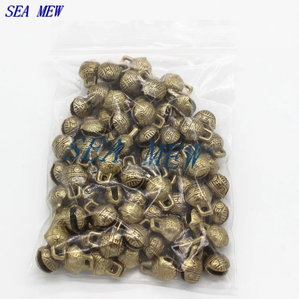 

SEA MEW 10mm 14mm Vintage Metal Copper Antique Bronze Bell Pendant Charm DIY Jewelry Accessories 20PCS