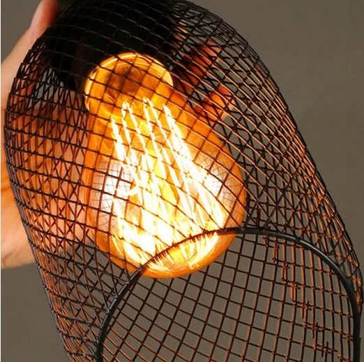 Edison Loft Style Wire Net Bottle Droplight Nordic Vintage Pendant Light Fixtures For Dining Room Hanging Lamp Indoor Lighting | Лампы и