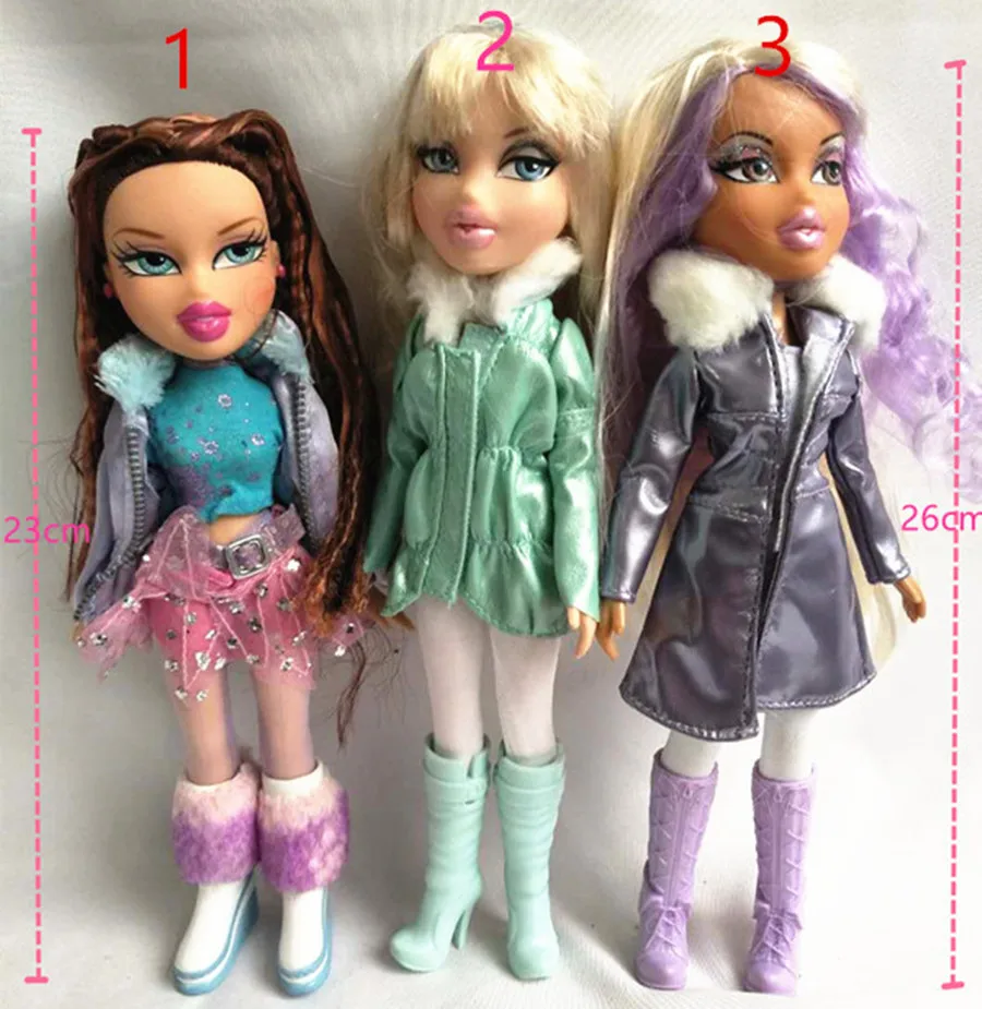 23 см оригинальная модная фигурка, оригинальная Кукла Bratz с красными волосами и красивой одеждой, кукла, лучший подарок для ребенка