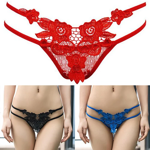 

Hot Women Sexy Lace Flower V-string Briefs Panties Thongs G-string Lingerie T-back 8NWZ