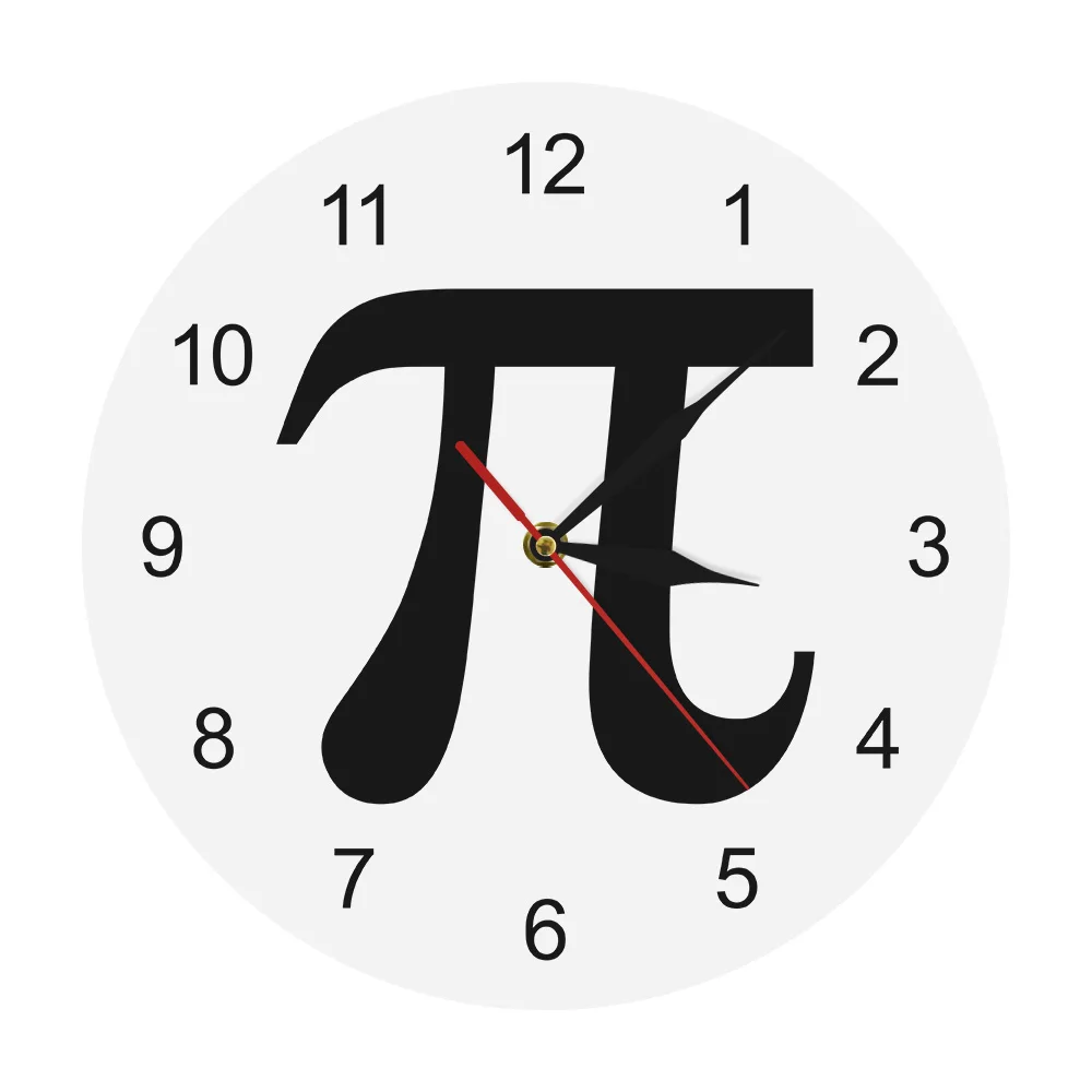 3D символ Пи Geek pi 3 14 настенные часы силуэта математический знак Pi Life of