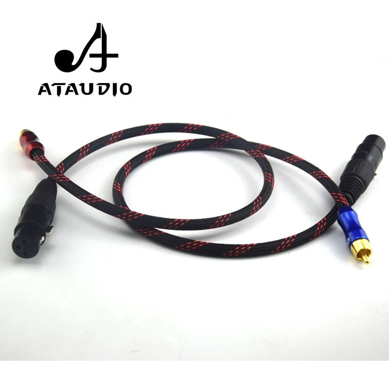 Аудиокабель ATAUDIO Hi Fi 2RCA с разъемом папа на 2XLR мама end 4N OFC двойной XLR RCA папа|audio
