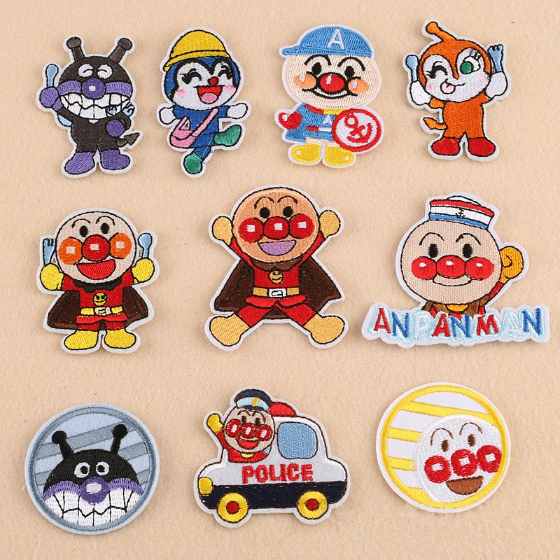 Мультяшные комиксы Anpanman, нашивки с железной вышивкой, нашивки для одежды, Diy наклейки, аксессуары для одежды