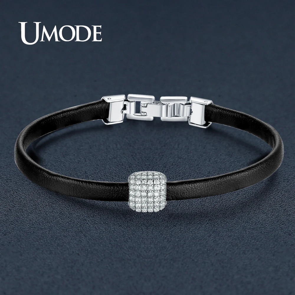 Брендовый дизайн UMODE новые кожаные браслеты с подвесками для женщин модные