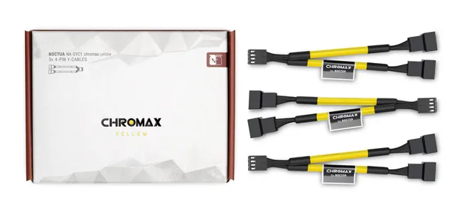 Noctua SYC1 chromax адаптер Кабели процессор вентилятор охлаждения разветвитель вентилятора кабель Y сплиттер компьютер PC Вентилятор кабель питания 1 до 2 конвертер - Цвет лезвия: SYC1-yellow