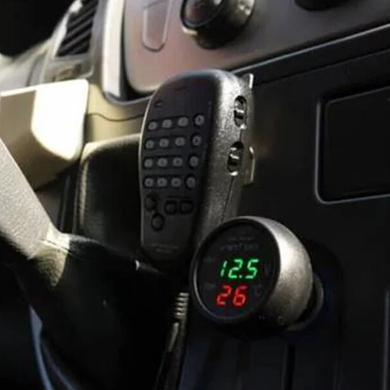 VST 3 в 1 светодиодный цифровой автомобильный датчик температуры и напряжения