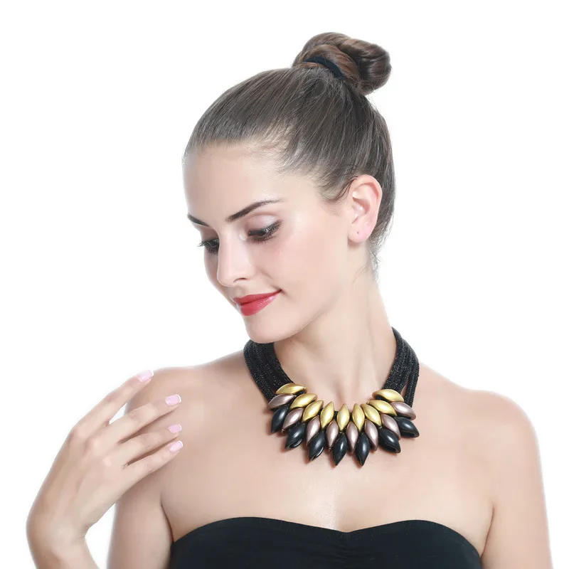 Женский нагрудник Kymyad ожерелье чокер с геометрическим узором|bib necklace|statement