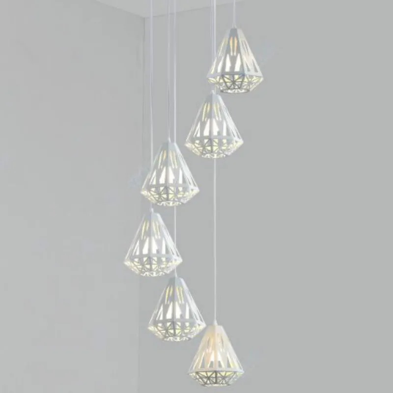 

Customized Nordic American duplex building living room Pendant Lights industrial wind simple creative stair light wf4251413
