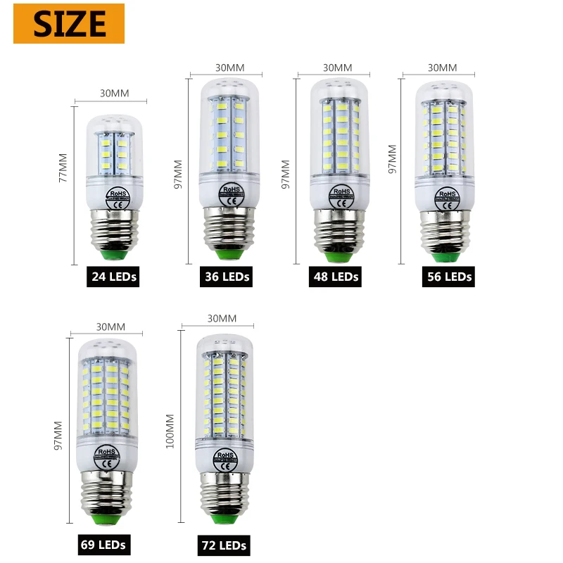 220V светодиодный лампы заменить 3 Вт 5 7 9 Флуоресцентный светильник SMD5730 24/36/48/56/69/72 s