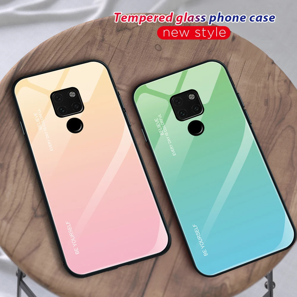 Градиентный чехол Aurora для Huawei Mate 10 Lite RNE L21 L01 из закаленного стекла задний Чехол Nova