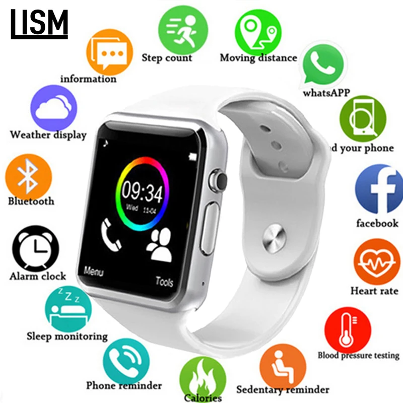 2019 Bluetooth A1 Смарт часы спортивные наручные Поддержка 2G SIM TF камера Smartwatch для