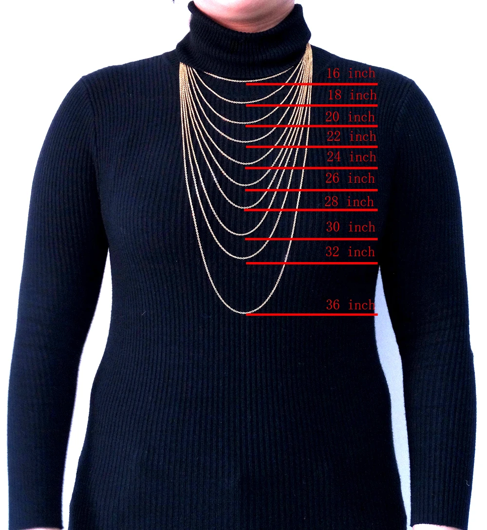 Ожерелье с золотым покрытием из нержавеющей стали 1 мм 10 ''-36'' | Украшения