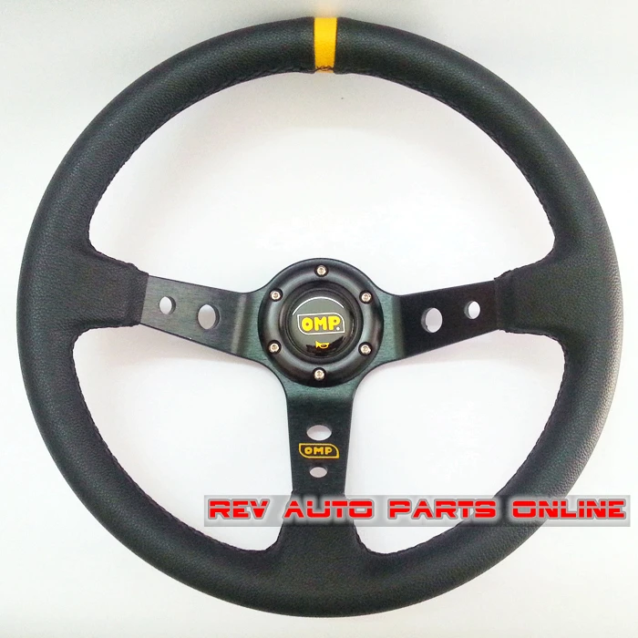 350 мм ПВХ кожа ГЛУБОКАЯ ТАРЕЛКА OMP гоночный руль|omp racing steering wheel|deep dishleather wheel |