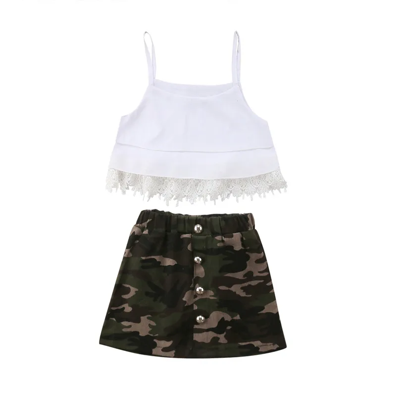 Детский комплект одежды для маленьких девочек летние топы без рукавов с
