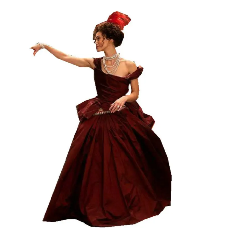 Исторический! 19 вековые красные винтажные костюмы 1860S женское платье Karenina 4 36|scarlett