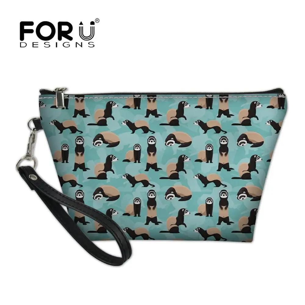 FORUDESIGNS, дерзкие хорьки, женские косметички с принтом, дамская сумочка для макияжа, несессер, органайзер для туалетных принадлежностей, красивые чехлы на молнии - Цвет: ZJZ705Z8