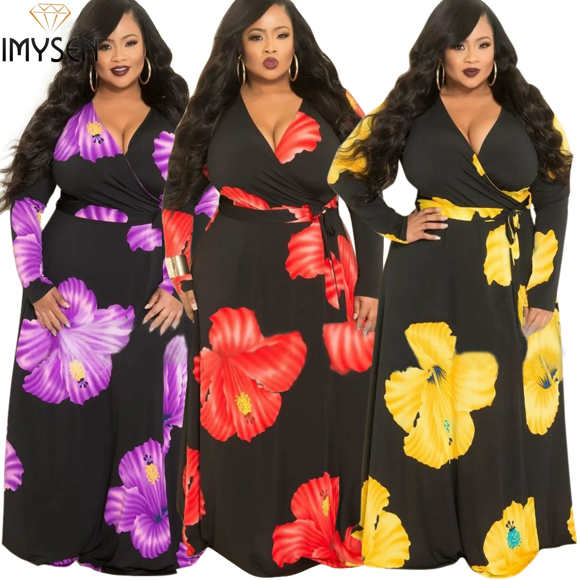 L-xxx45xl imysen плюс Размеры платье Для женщин Демисезонный новый V Средства ухода за
