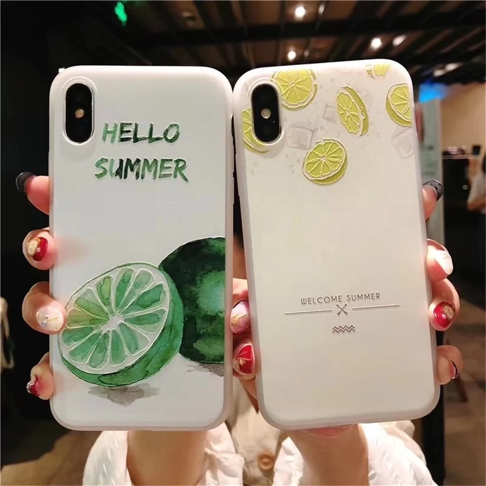 Lovebay чехол для телефона для iPhone 11 Pro 6 6S 7 8 Plus X XR XS Max 3D Рельефный цветок Фламинго лист арбуз Мягкий ТПУ для iPhone XR