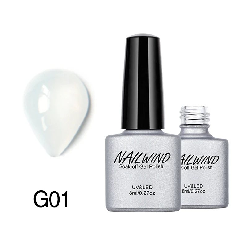 NAILWIND 8 мл матовое желе гель лак для ногтей верхнее Базовое покрытие требуется дизайн ногтей УФ светодиодный блестящие украшения для маникюра гель лак - Цвет: 1