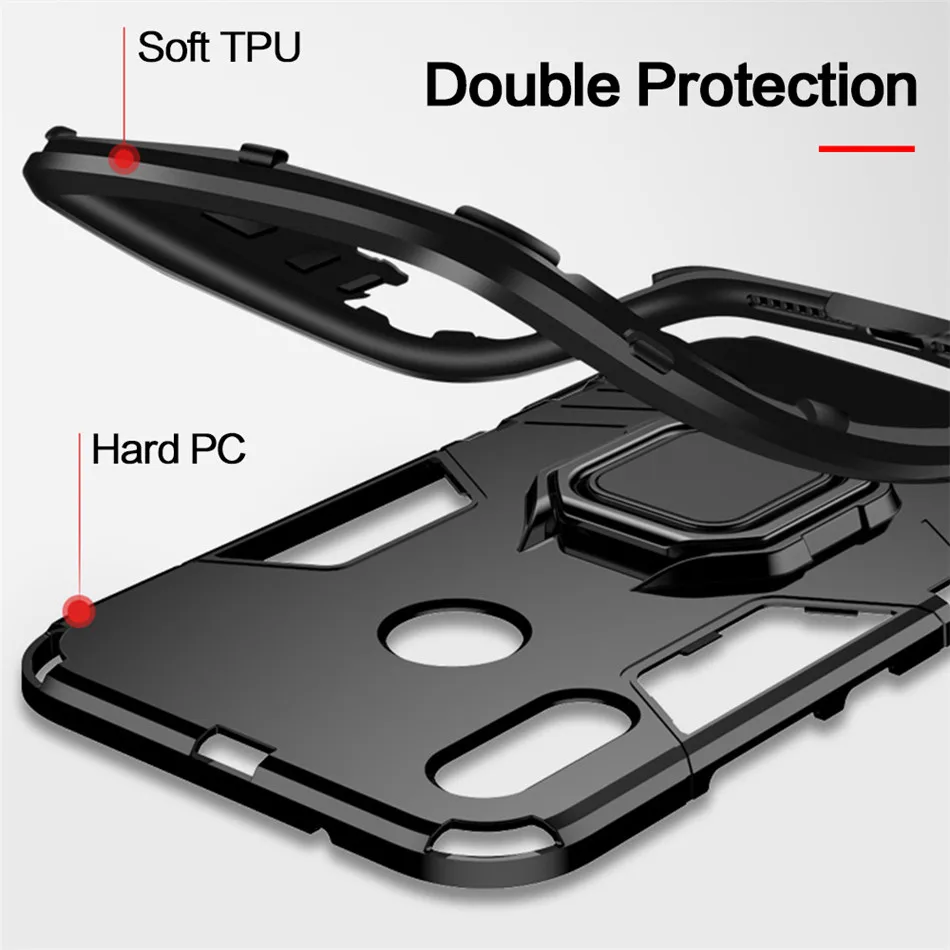 Luxury Finger Ring Bracket Holder Car Cases For Xiaomi Mi A2 Lite A1 6X 5X Phone Case Magnetic Armor Shockproof Back Cover | Мобильные