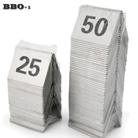 25pcs 50pcs stainless steel tent table number cards restaurant cafe bar seating table numbers wedding birthday party supplies