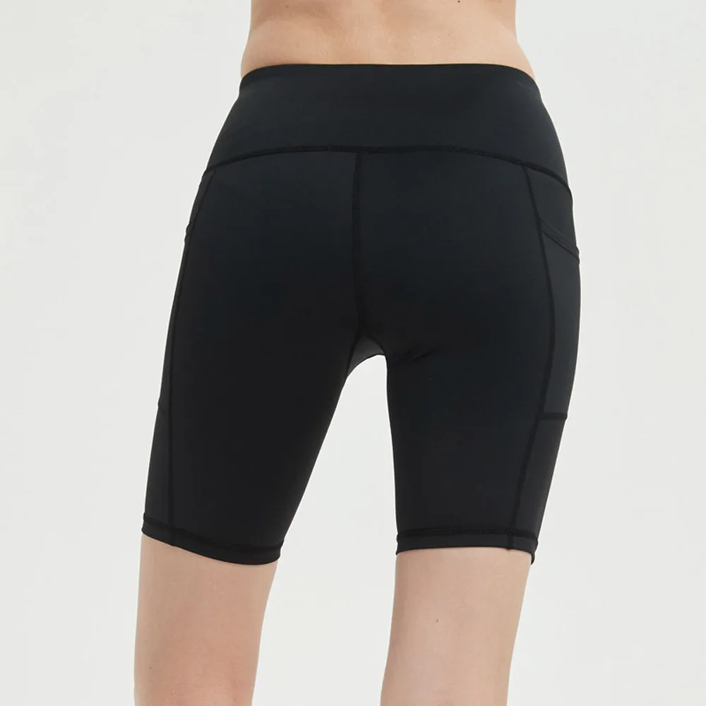 5 colors Women's fashion High Waist Pockets Tummy Workout fitness Running Sports trouser shorts feminino black white | Женская