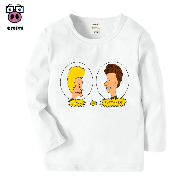 Детская футболка с длинными рукавами и принтом Beavis And Butthead осенне зимние