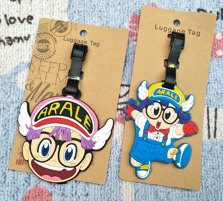 Аниме бирка для багажа Arale девушек подвески из ПВХ портативная этикетка