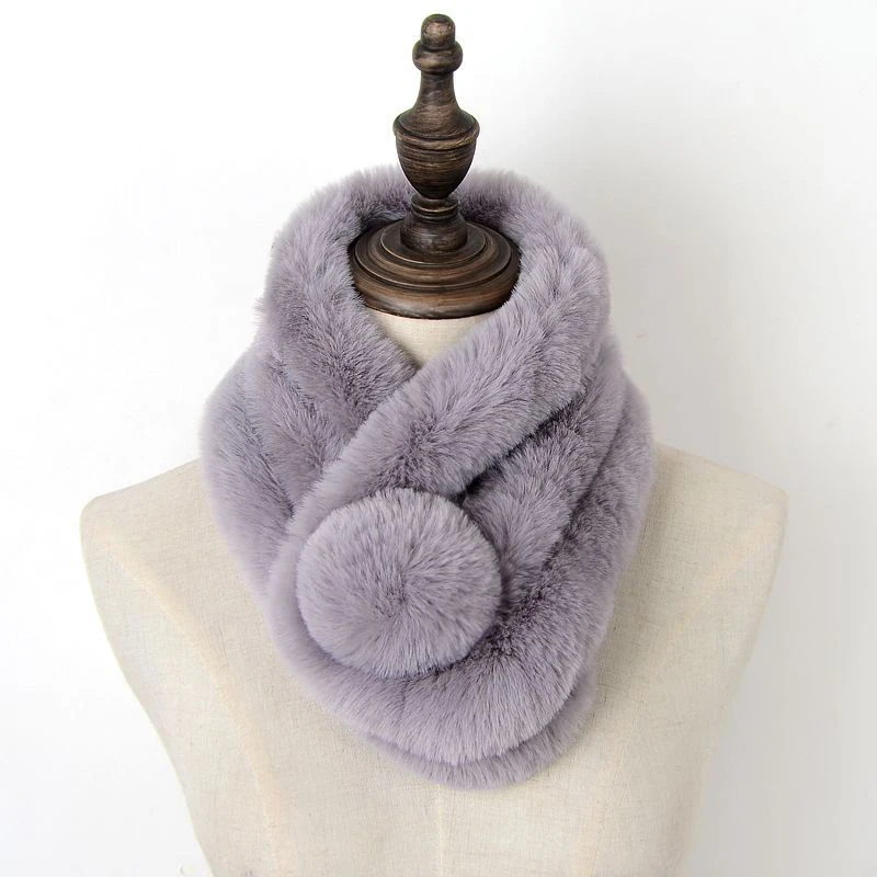 

New Style Real Natural Rabbit Fur Scarf Soft Warm Real Rabbit Fur Scarves Women Winter Fashion Knitted Rabbit Fur Muffler