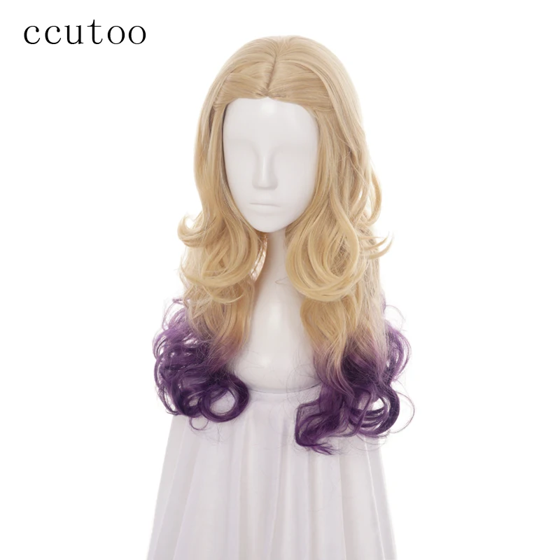 Фото Длинный парик для косплея ccutoo Descendants 2 Mal волнистые синтетические волосы блонд