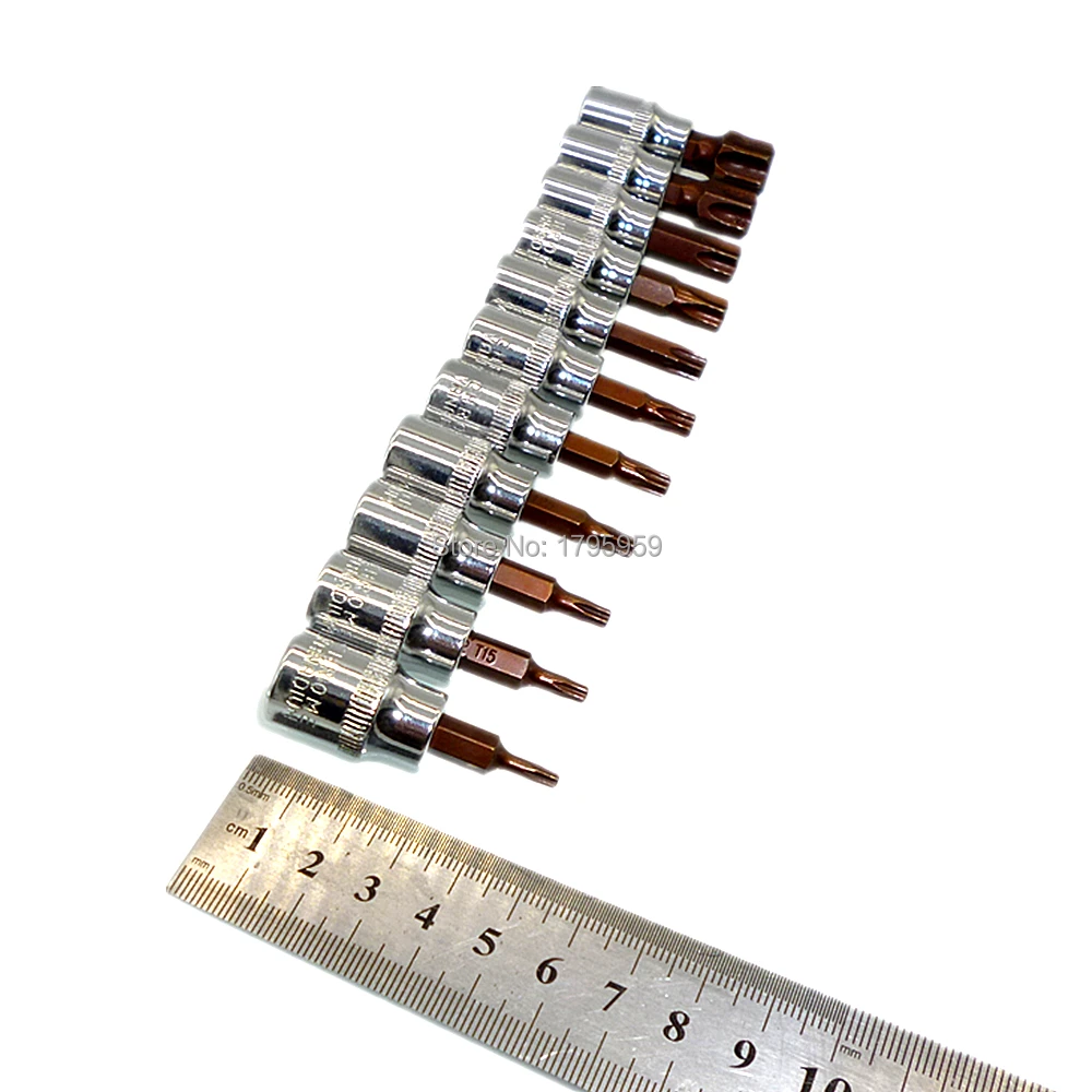 Набор ударных Бит Torx Star 11 шт. 3/8 &quot Квадратный привод T10 T15 T20 T25 T27 T30 T40 T45 T50 T55 T60