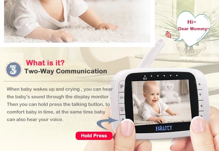 Без wifi Беспроводной Детский монитор камера Bebe пульт дистанционного управления PTZ няня камера ночного видения детский телефон камера Babyfoon Музыка(колыбельки) Очень чувствительный микрофон Качество хорошее