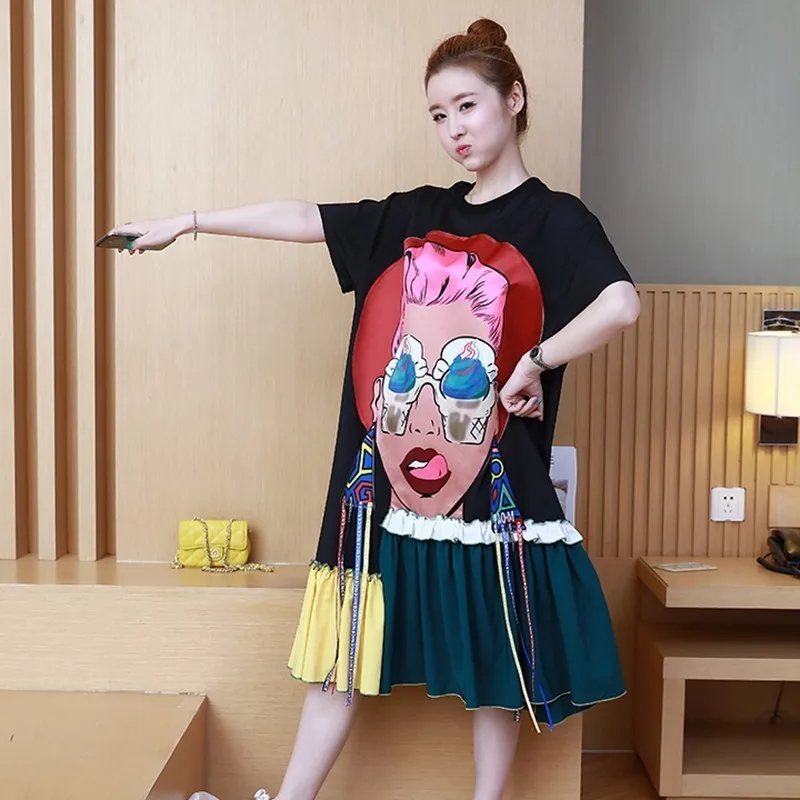 Женское плиссированное платье CHICEVER летнее с круглым вырезом и коротким рукавом