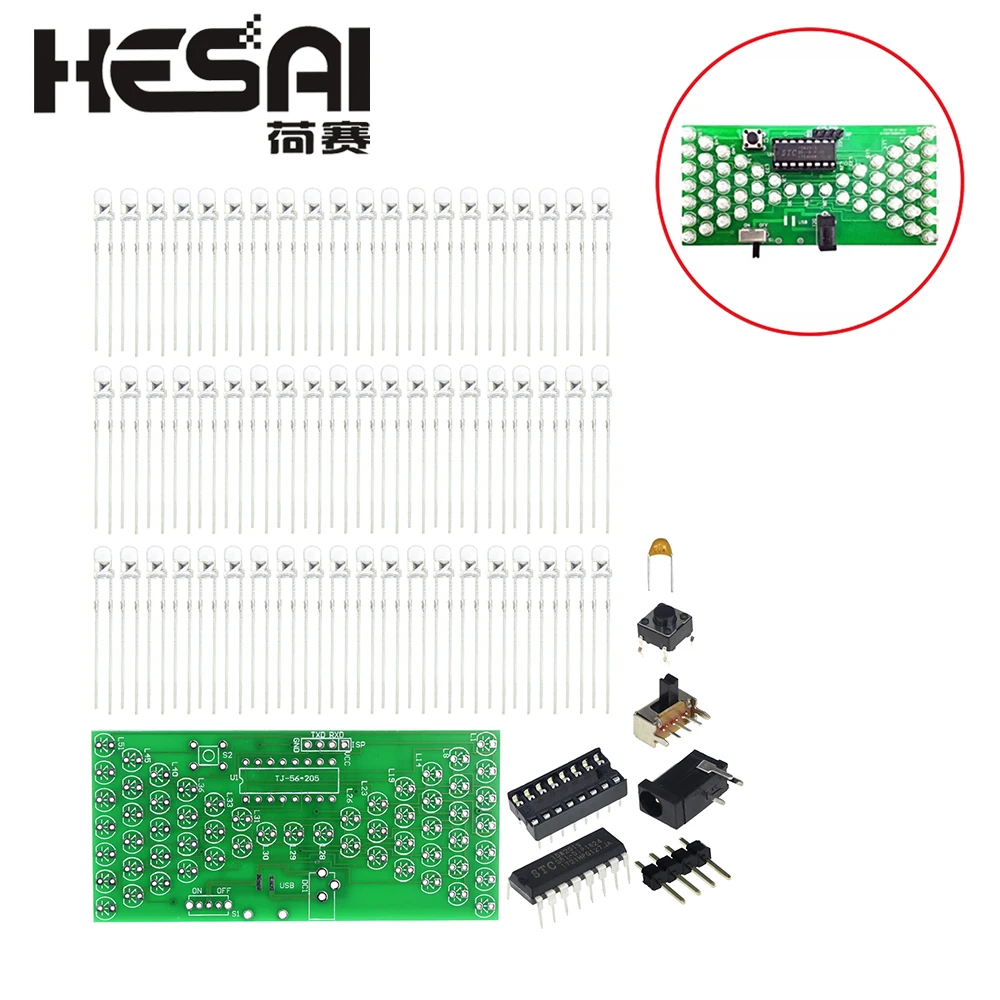 5 в электронные песочные часы DIY Kit точный светодиодный двухслойный печатной платы 84*40 мм для школьного образования лаборатории