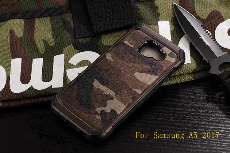 Для Samsung A5 2017 Армии Камо Камуфляж Шаблон PC + TPU Броня антидетонационные Защитный