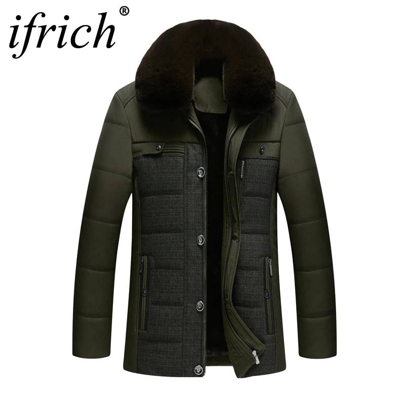 Winter Coat Men Fashion Long Jackets Clothes Parkas Mens Overcoat Fur Collar Thickening Down Luxury Brand Clothing | Мужская одежда
