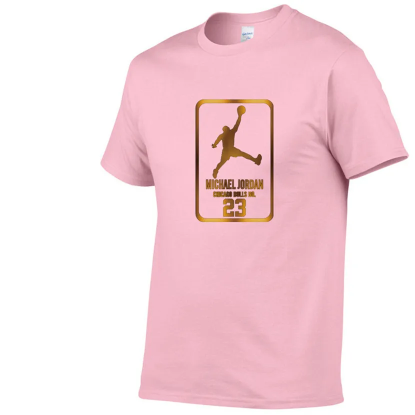 Pink 80 Newest Summer Men T-Shirt Fashion Jordan 23 Brand Logo Print Cotton T Shirt Men Trend Casual Short Sleeve Tshirt Tops Tee - Цвет: Pink 80