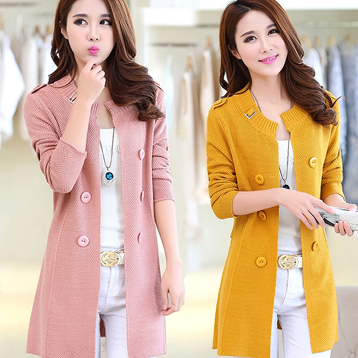 Осенняя и зимняя одежда новый женский вязаный кардиган с длинными рукавами
